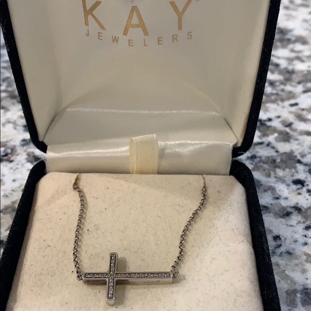 Kay’s jewelers side cross necklace *NEVER WORN*
